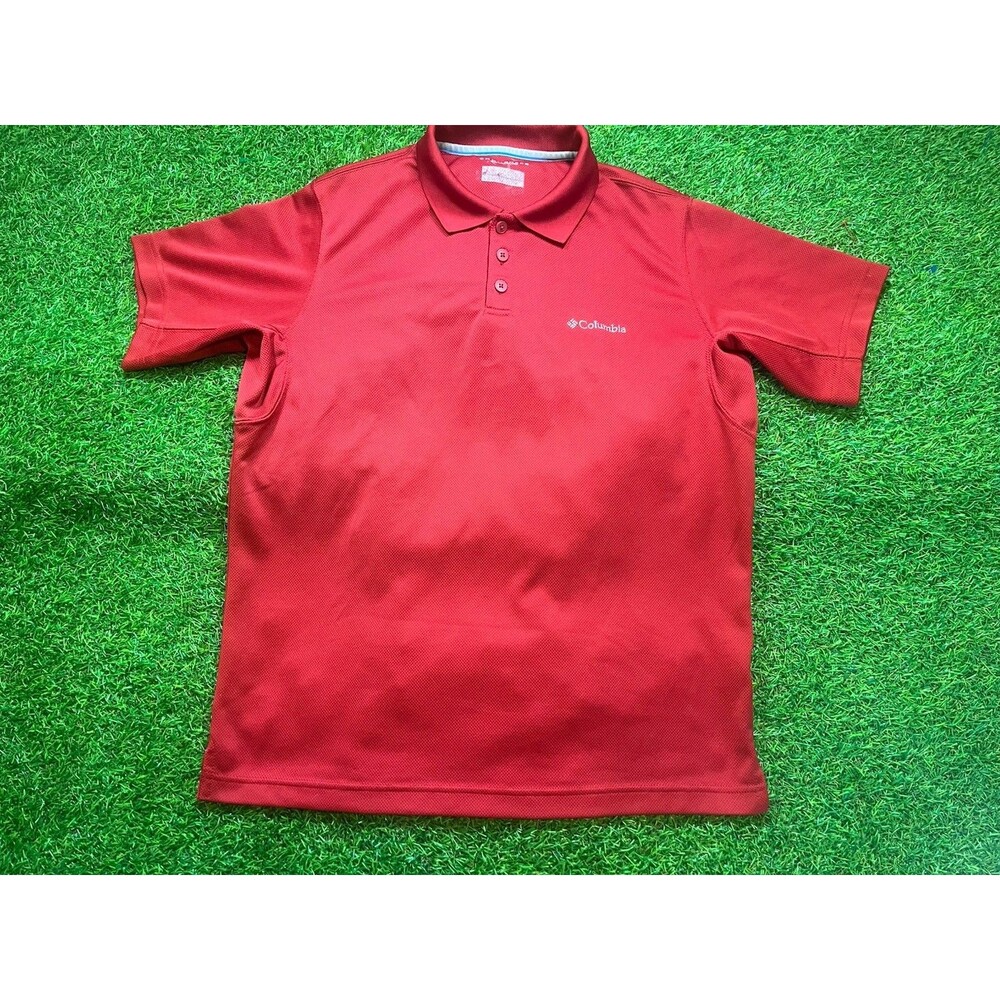 ✔️Colombia PFG Polo Red Mens LG Performance Fishing Gear